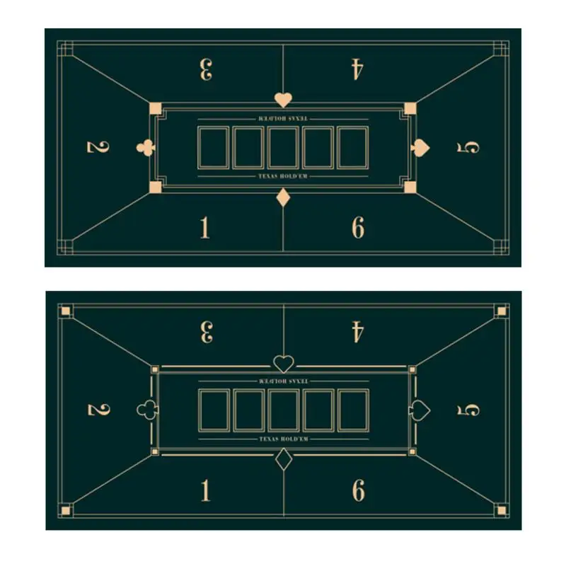 

Poker Table Mat Foldable 6-Player Texas Poker Card Tabletop Layout Anti-Slip Rubber Board Game Mat Table Cloth