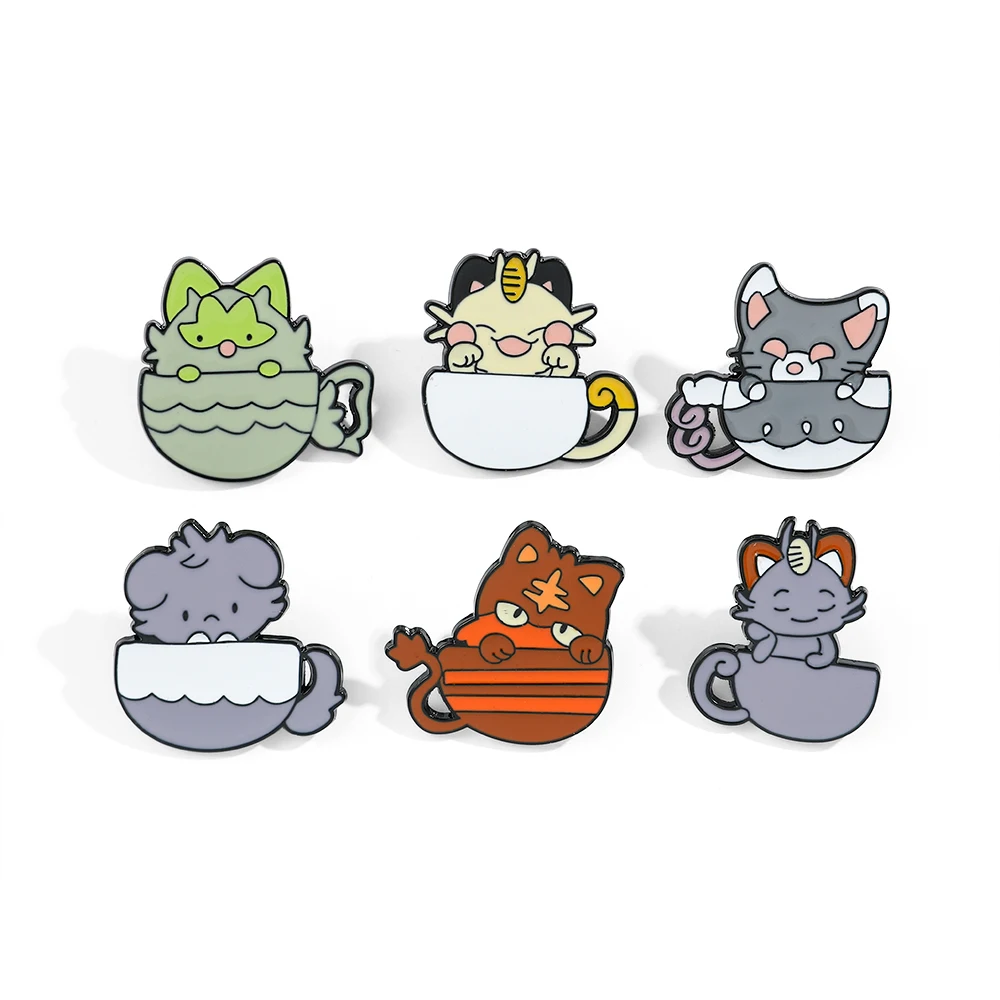 Модный набор брошей Sprigatito милая эмалированная булавка с литью Espurr рюкзак для