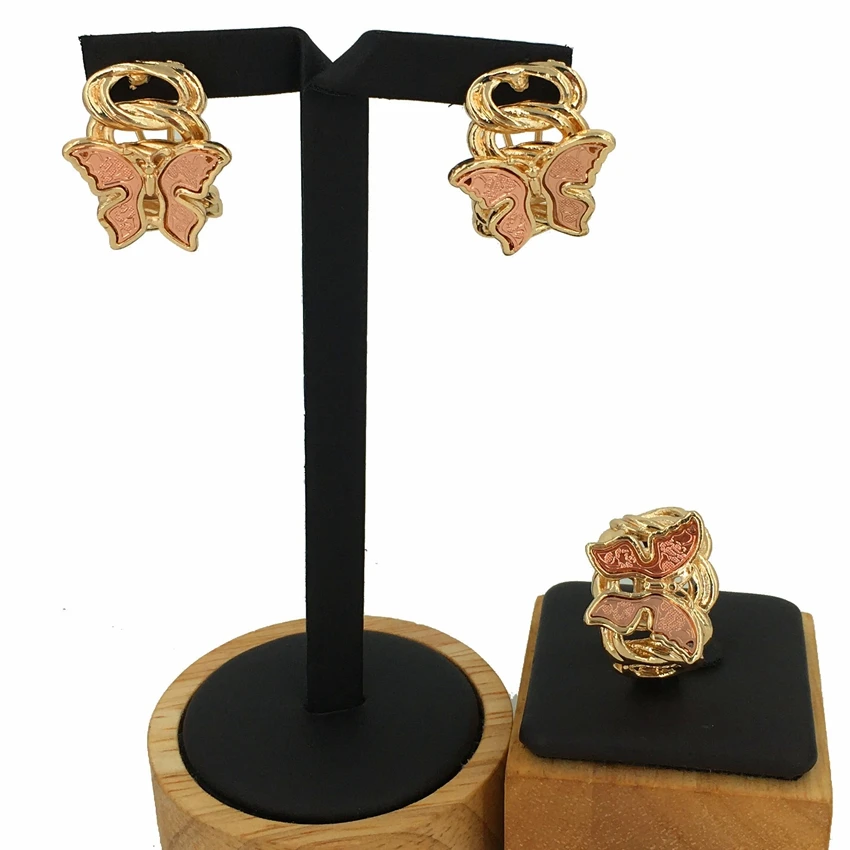 Бразильский простой стиль Дубай итальянское позолоченное ожерелье серьги