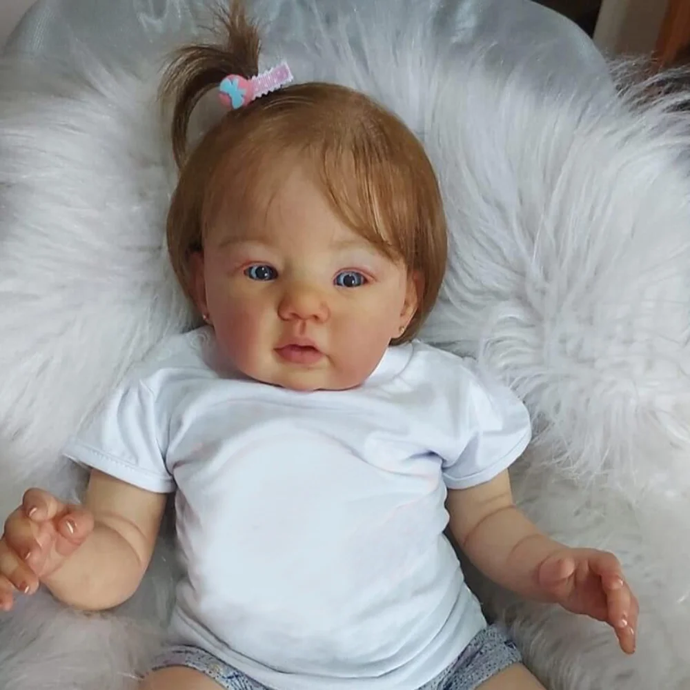 

50CM Reborn Baby Dolls Sweet Girl Dolls Hand Painted Skin Many Details Veins Bebe Reborn Dolls with Blonde Hair Toys for Girls