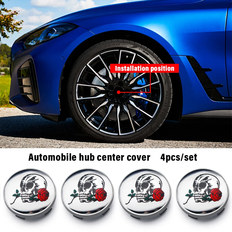 

4PCS/LOT Car Wheel Center Hub Sticker Cap Auto Alloy Wheels Plugs Hub For Bmw E46 E60 Volkswagen Golf 7