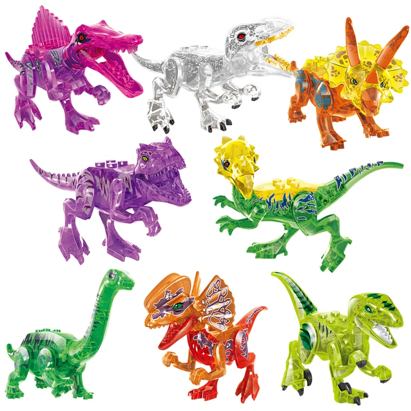 

Dinosaurs Figures Set Bricks Jurassic Building Blocks World Assemble Model Tyrannosaurus Rex Educational Toys for Kids Children