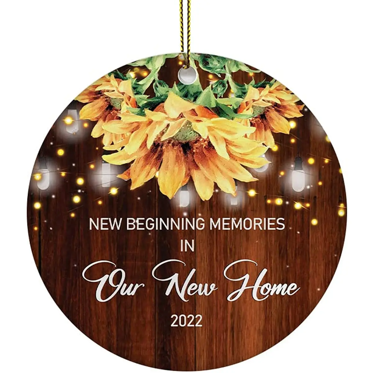 

Sunflower Ornament Our First Christmas Ornament 2022 First Christmas Married Ornament 2022 New Beginning Memories