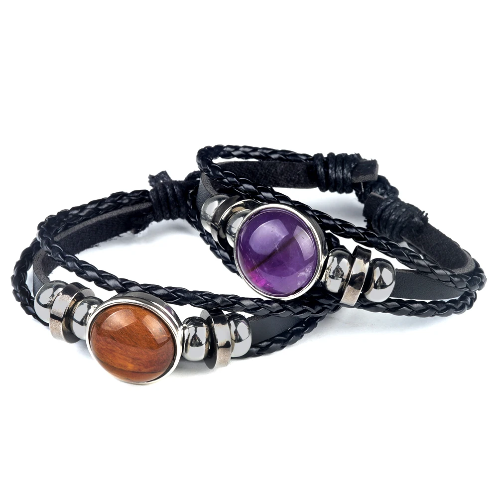 Двухслойные браслеты унисекс из натурального камня Ameixst Tigers Eye очаровательные