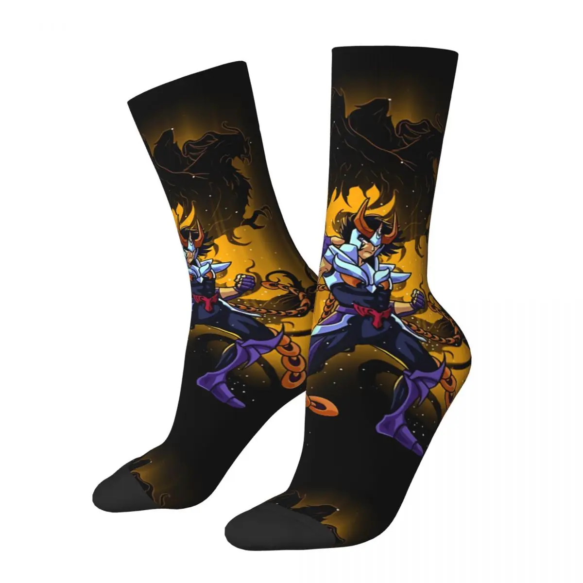

Retro Ikki Of Phoenix Men's Socks Saint Seiya Anime Unisex Harajuku Pattern Printed Funny Crew Sock Gift