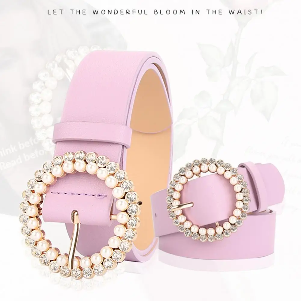 

Waist Strap Convenient Lady Waist Strap Faux Leather Washable Waist Belt