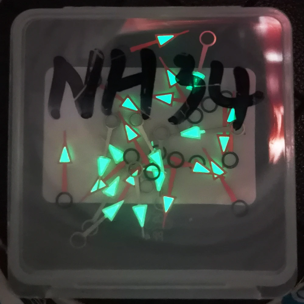 Modified Watch Hands Alarm Watch Hands Green Luminescent Adaptation Watch Hands Fit NH34 NH35 Movement
