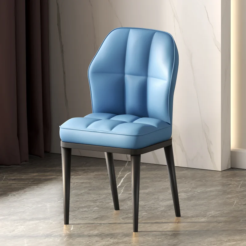 

Кожаные черные металлические ножки, обеденные стулья, Современный дизайнерский стул для ресторана в скандинавском стиле, эргономичная Рос...