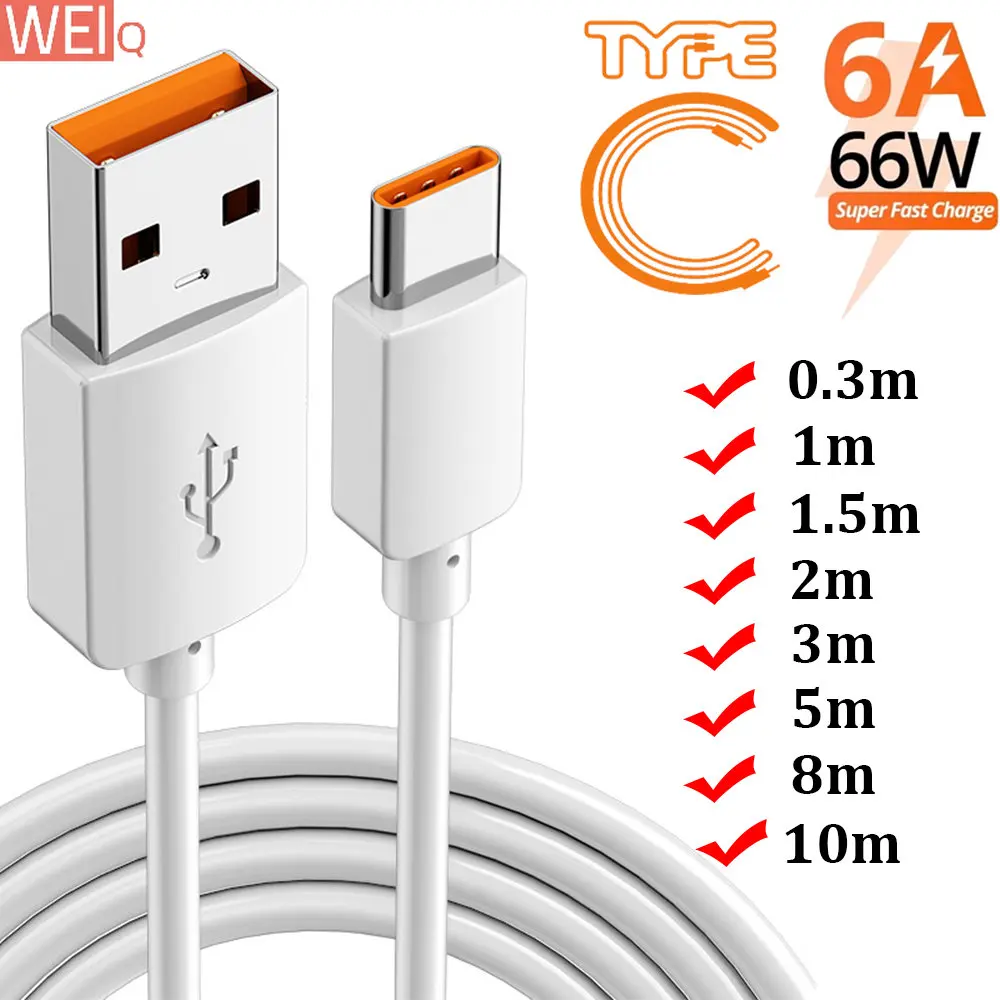 

USB-кабель для быстрой зарядки, 6 А, 1/2/10 м