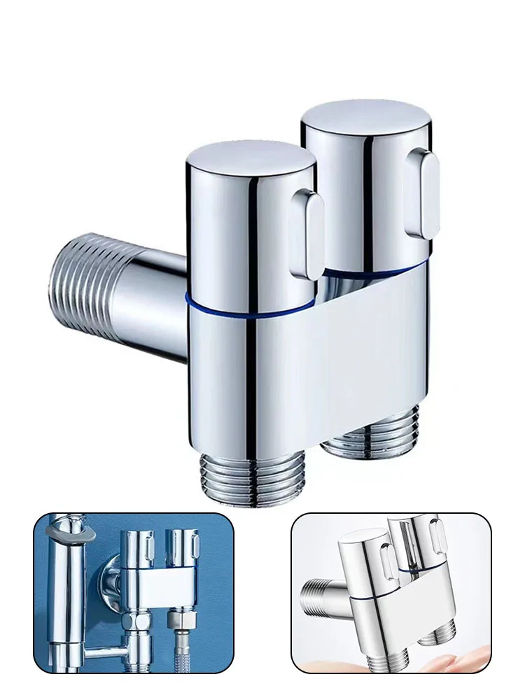 

Double Control Angle Valve Double Control Washing Machine Faucet Toilet Triangle Valve For Garden Kitchen Sink Bathroom Basin