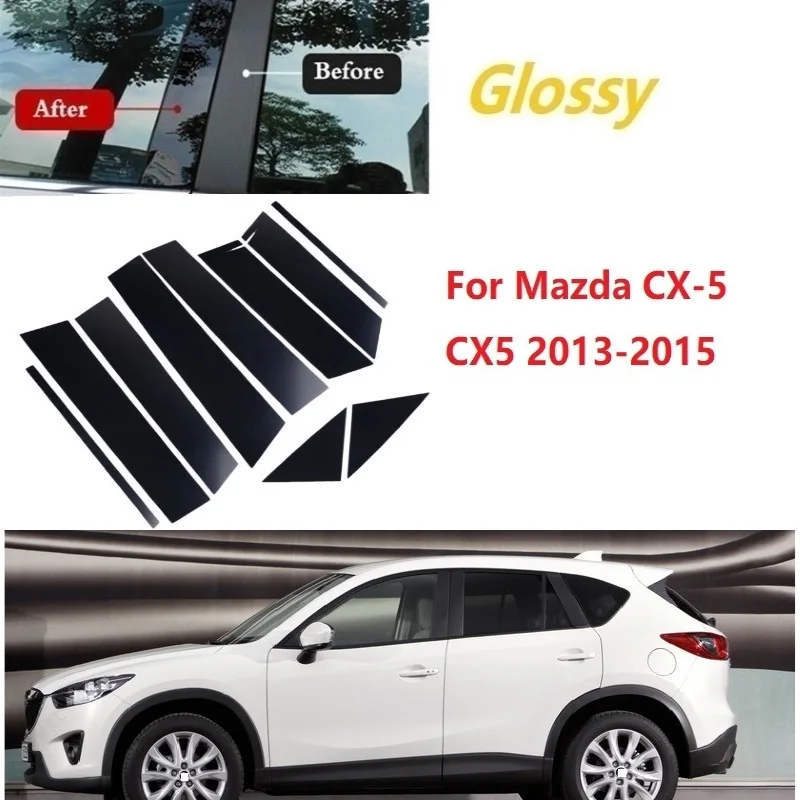 

BC оконная отделка Обложка Наклейка на колонку подходит для Mazda CX-5 CX5 2013-2015 полированные стойки хромированный Стайлинг 10 шт.