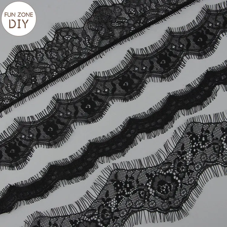 

FZdiy 3cm 4cm Black Lace Fabric Webbing Decoration Love Gift Packing Ribbon DIY Sewing Craft Supplies Fall Plate Lace Decor