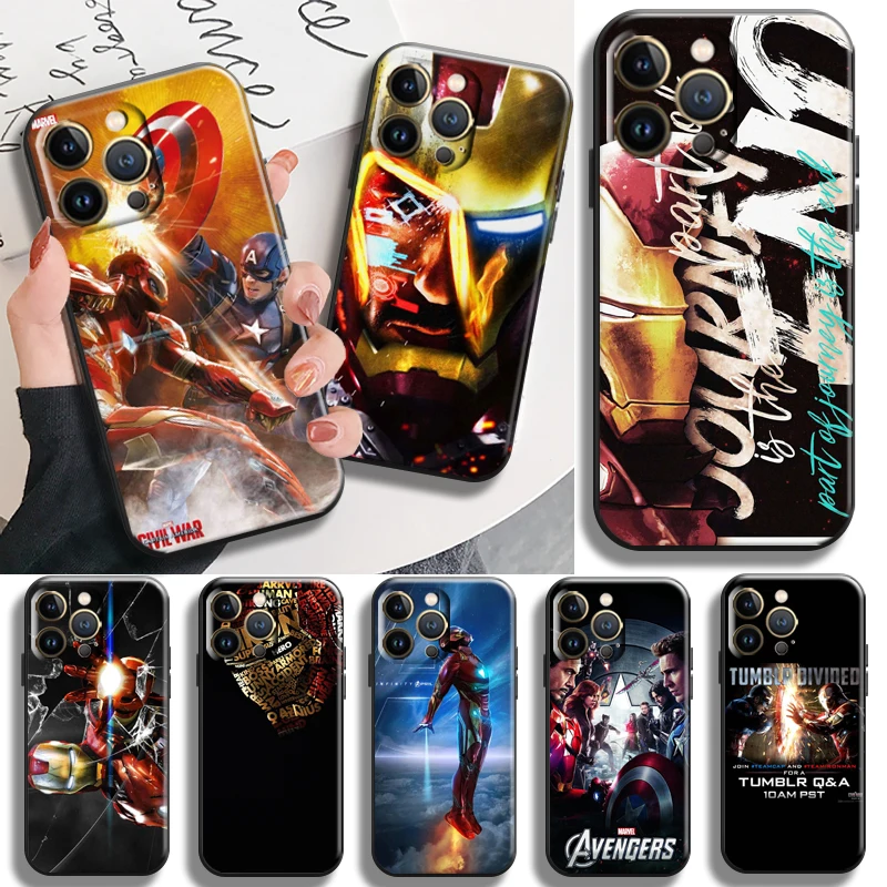 

Marvel Avengers Iron Man Phone Case For Apple iPhone 13 12 11 Pro Max X XR XS Max 5 5s 6 6S 7 8 Plus SE2020 13 12 Mini Bumper