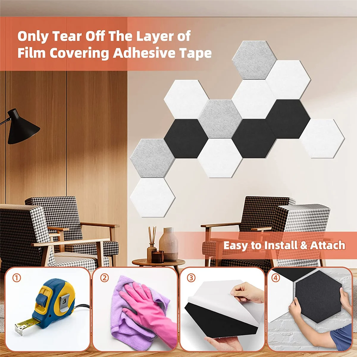 

12 Pack Acoustic Panels,Self-Adhesive Acoustic Panels,Sound Proof Foam Panels,Soundproof Wall Panels,White