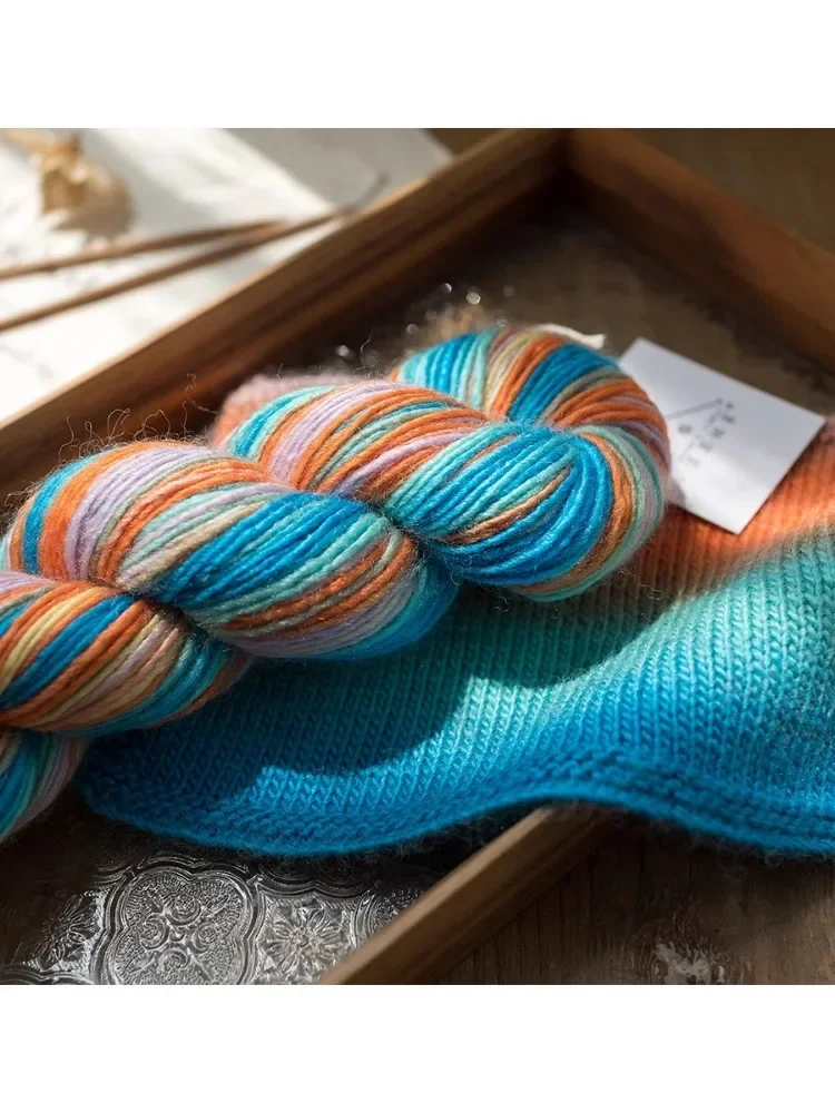 100 г/комплект тонкая цветная шерстяная пряжа для вязания свитер шаль шапки шарф