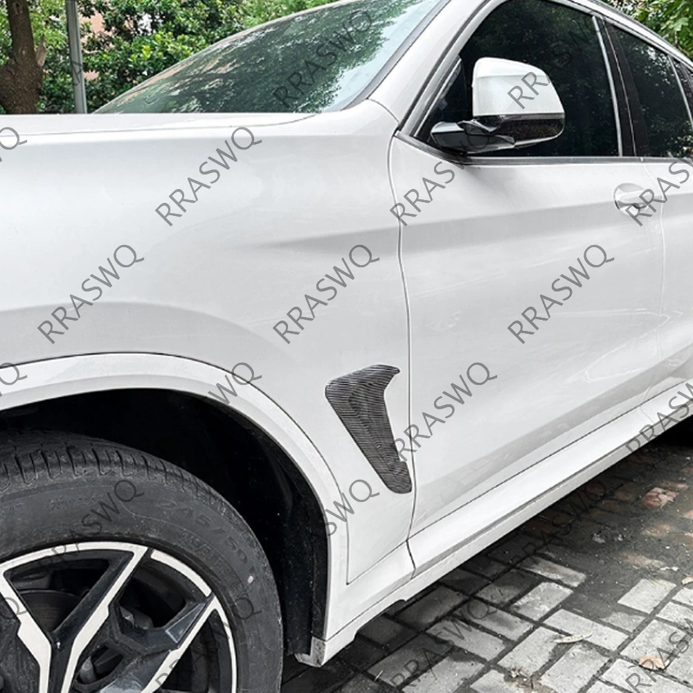 Фото Для BMW X3 X4 G01 G02 M Sport 2018-2023: Декоративная накладка на боковое крыло, карбоновая черная вентиляционная решетка, наклейка на воздуховод, внешний декор №5