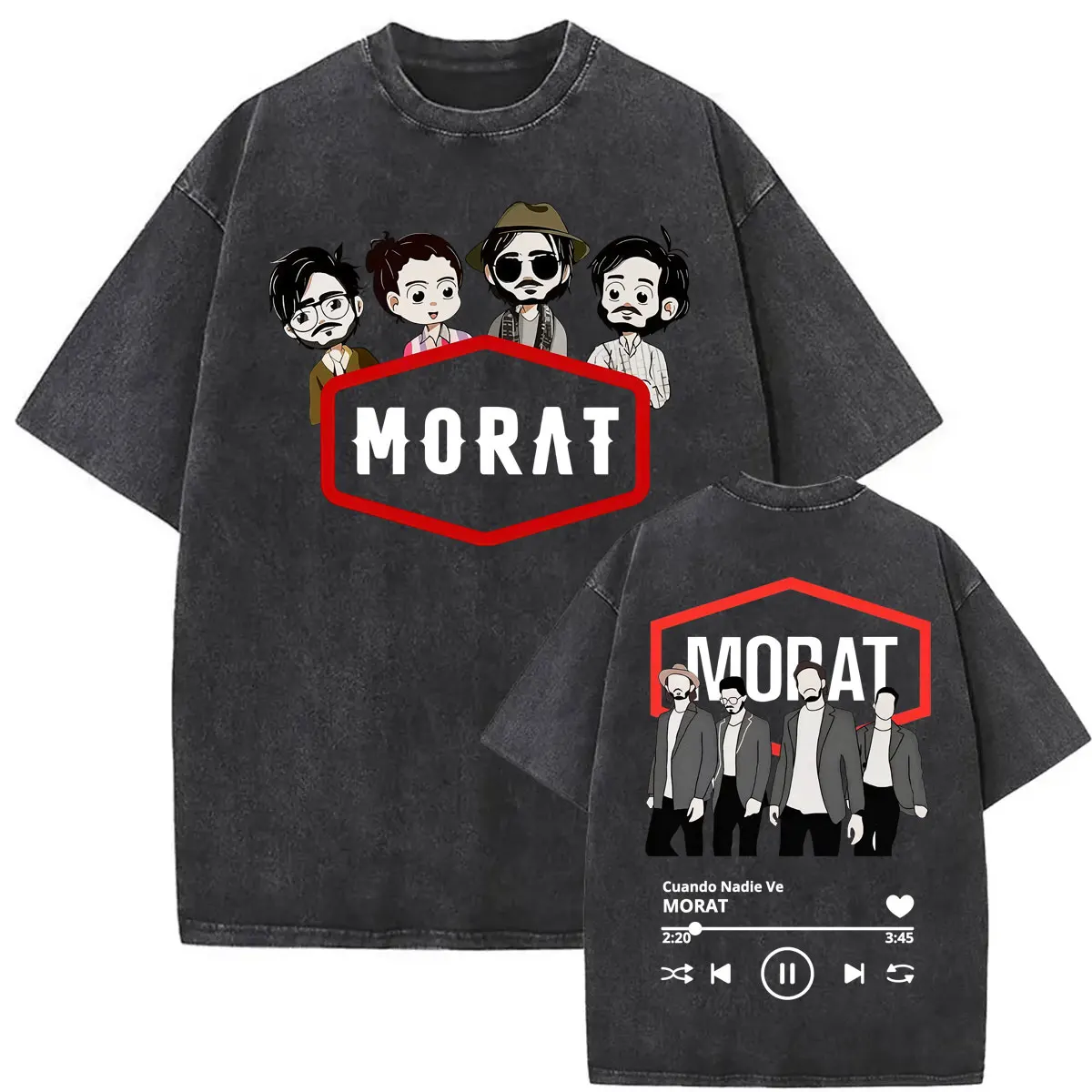 Фото Футболка Band Morat «Cuando Nadie Ve» в винтажном стиле, с эффектом потертости, для мужчин и женщин, в стиле Харадзюку, готическая, классическая, летняя, оверсайз