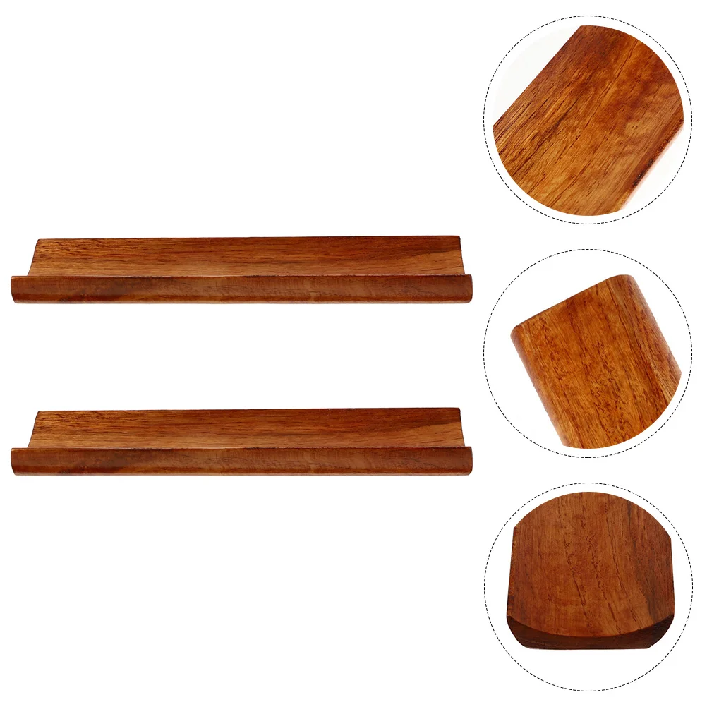 

2 Pcs Sushi Counter Convenient Dessert Plate Long Serving Dried Fruit Supply Wood Wear-resistant Household Tray