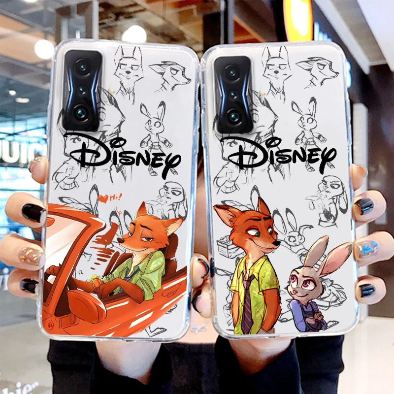 

Zootopia Judy Nick Love Transparent Phone Case For Xiaomi Redmi K60 K50 K40 Gaming K30 K20 A1 Pro 5G 12C 11 10X 9T 9