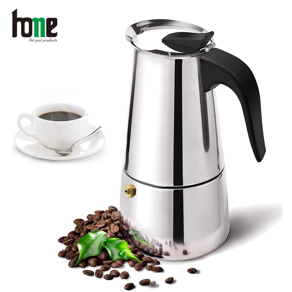 

Percolator Italian Coffee Machine Stovetop Espresso Maker Moka Pot Stainless Steel Portable Classic Cafe Maker Cooker Coffeeware