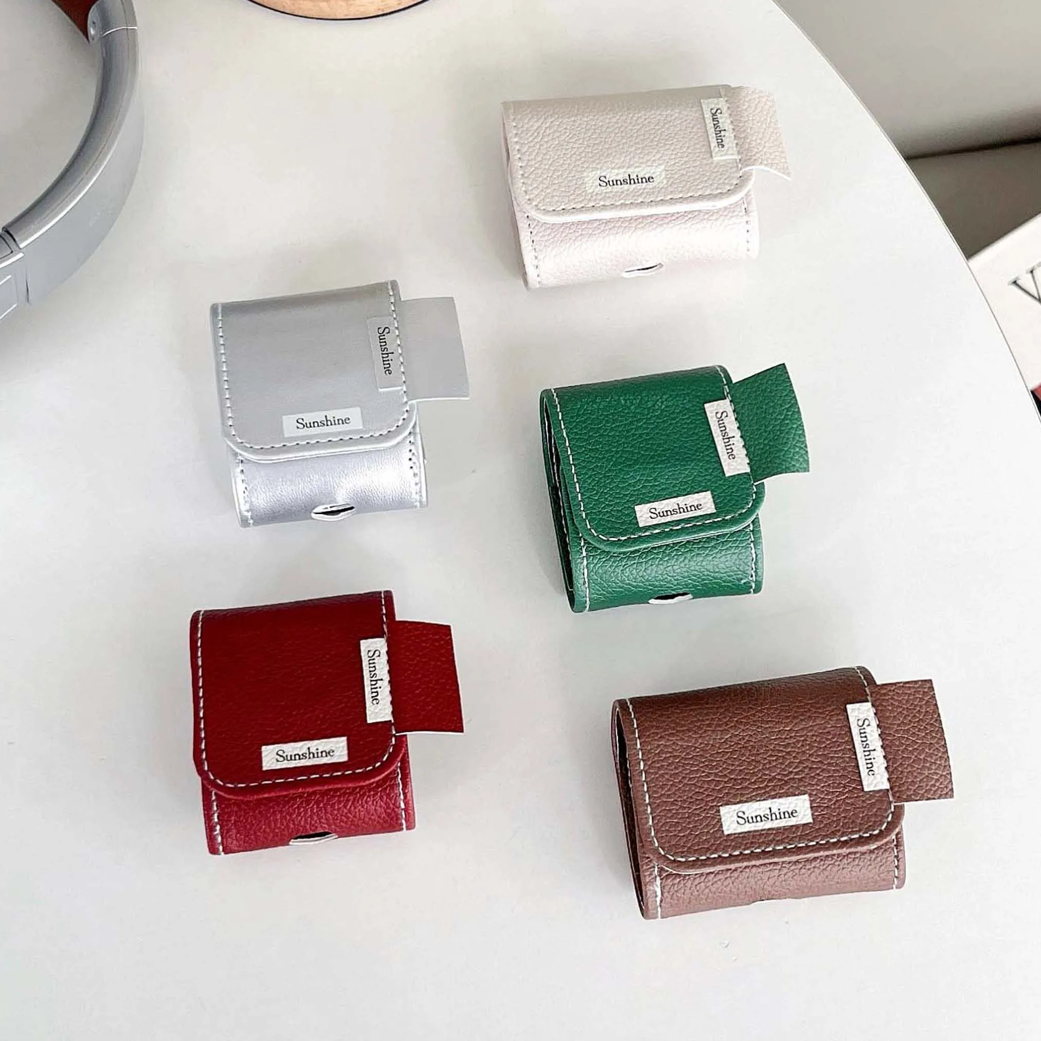 Кожаный чехол для наушников apple airpods 3 pro 2nd 2 1