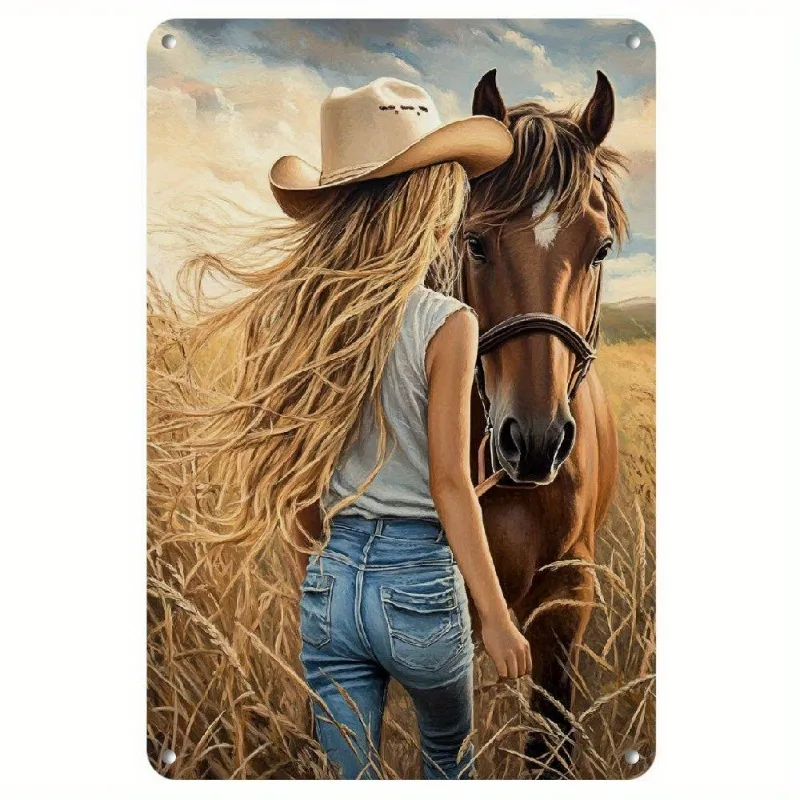 

Алюминиевая картина "Женщина с лошадью"