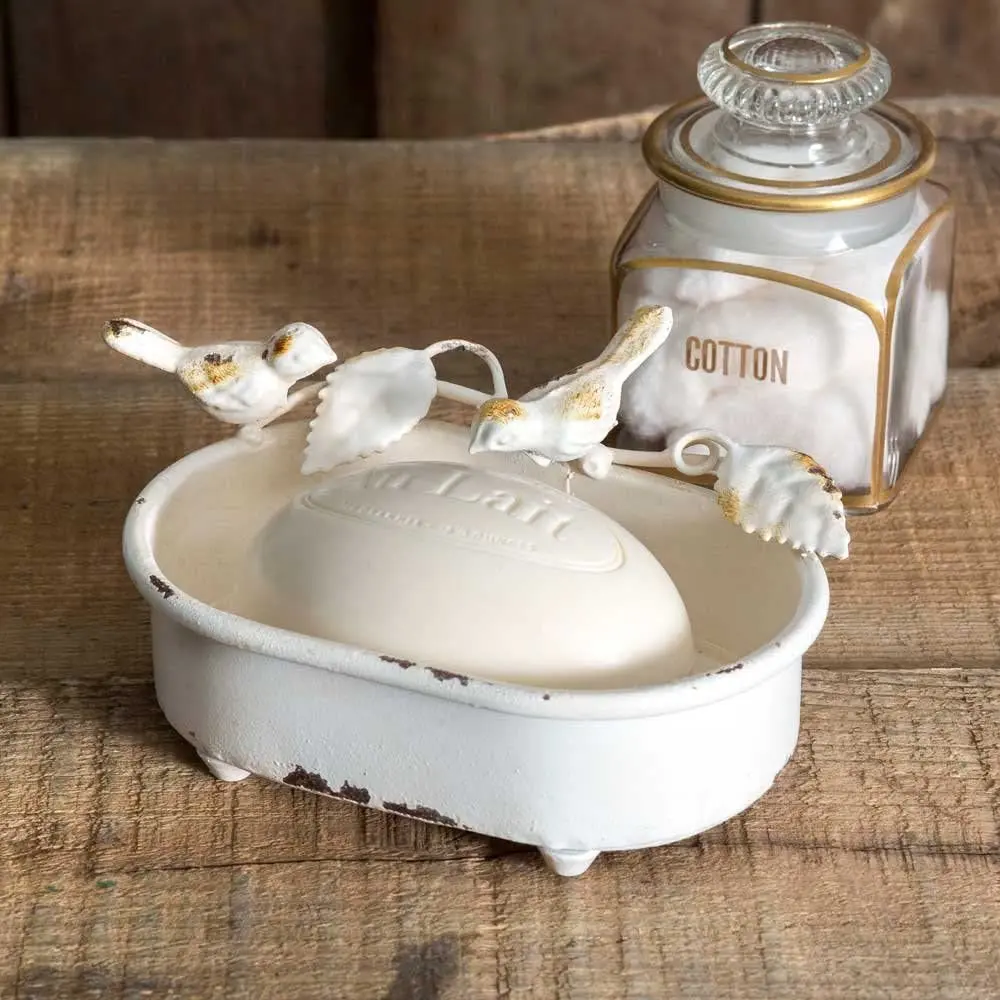 

CTW Distressed White Pair of Birds Soap Dish