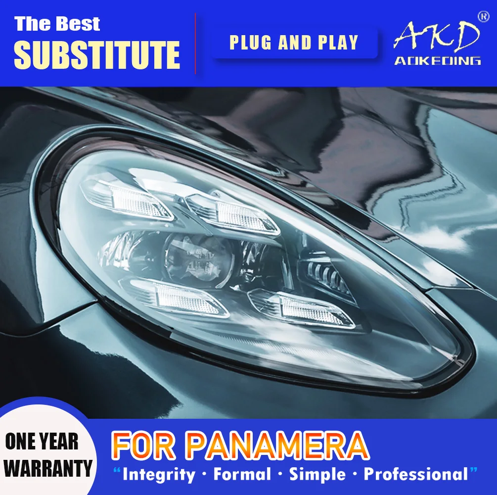 AKD-faro LED para Porsche Panamera 970, faros delanteros 2010-2017, señal de giro DRL, lente de proyector de ojo de Ángel de haz alto, 971