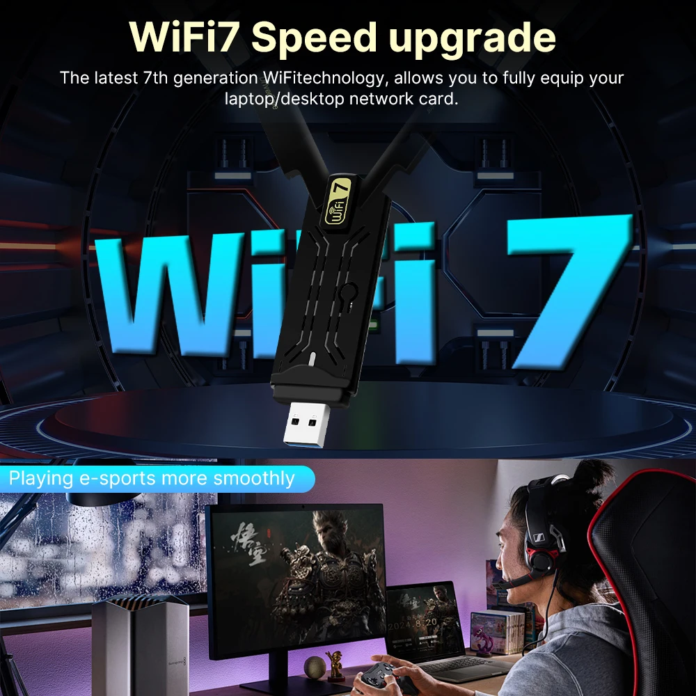 USB 3 0 Wi-Fi 7 BE6500 беспроводной адаптер 2 4G &amp 5G 6G трехдиапазонный один приемник 802.11BE