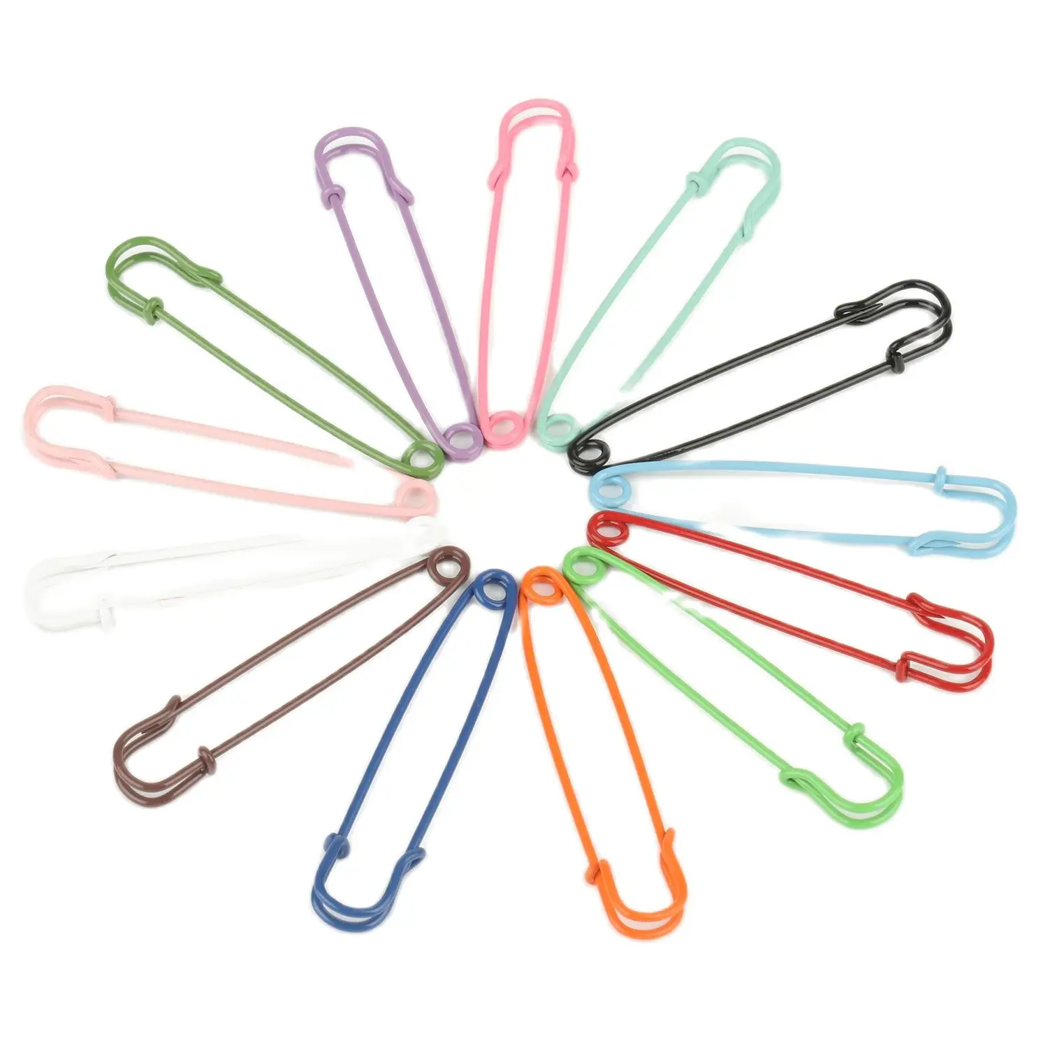 

Fashion Large Multi-Colors Mixed Colorful Safety Pins Brooch Blank Base Brooch Pins for DIY Jewelry Making Supplies Accessorie