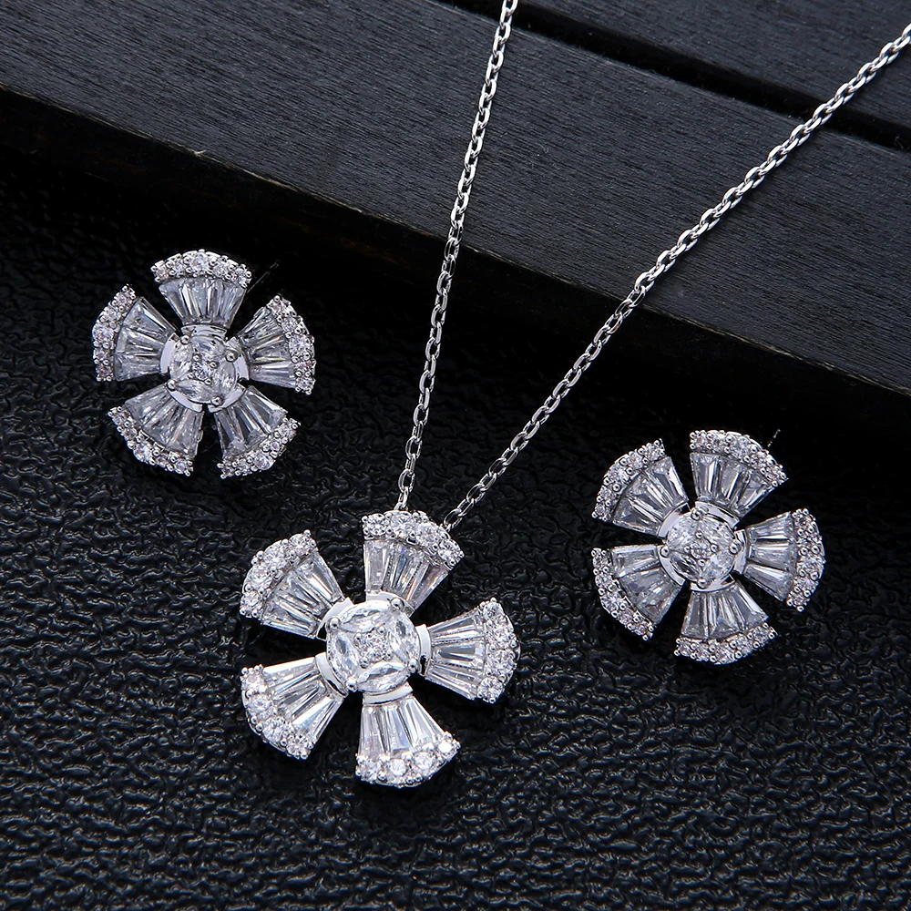 

Новый роскошный циркониевый бриллиантовый набор для женщин, комплект ювелирных изделий Дубая для девочек, свадьбы D1636