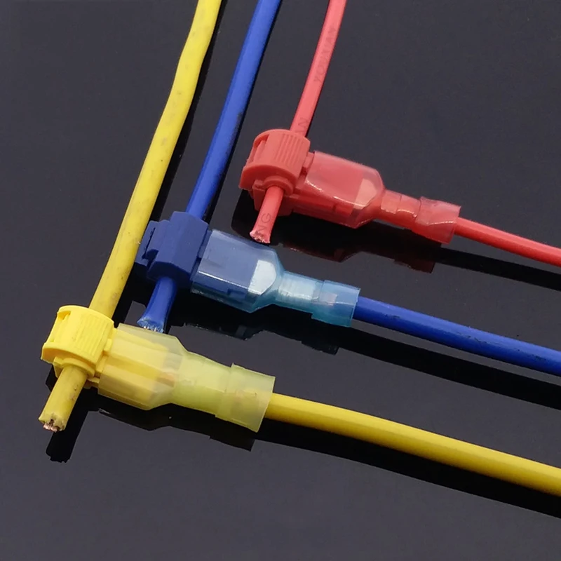 

120Pcs T-Tap Wire Connectors Self-Stripping Quick Splice Electrical Wire Terminals Insulated Male Disconnect Spade Terminals