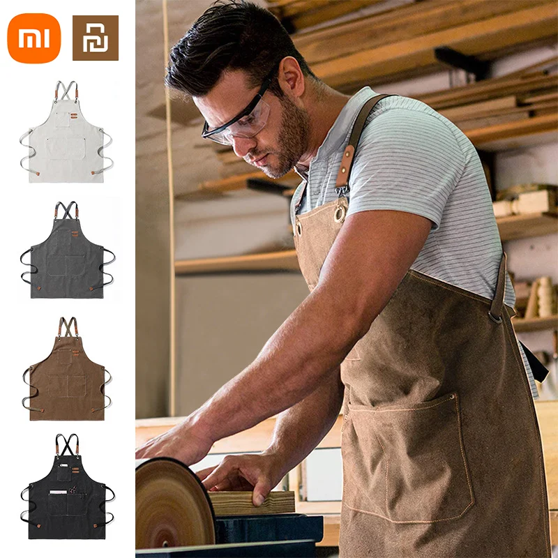

Xiaomi Youpin Thickened Canvas Jean Apron Household Barista Kitchen Restaurant Barber Work Apron Modern Simple Solid Color home