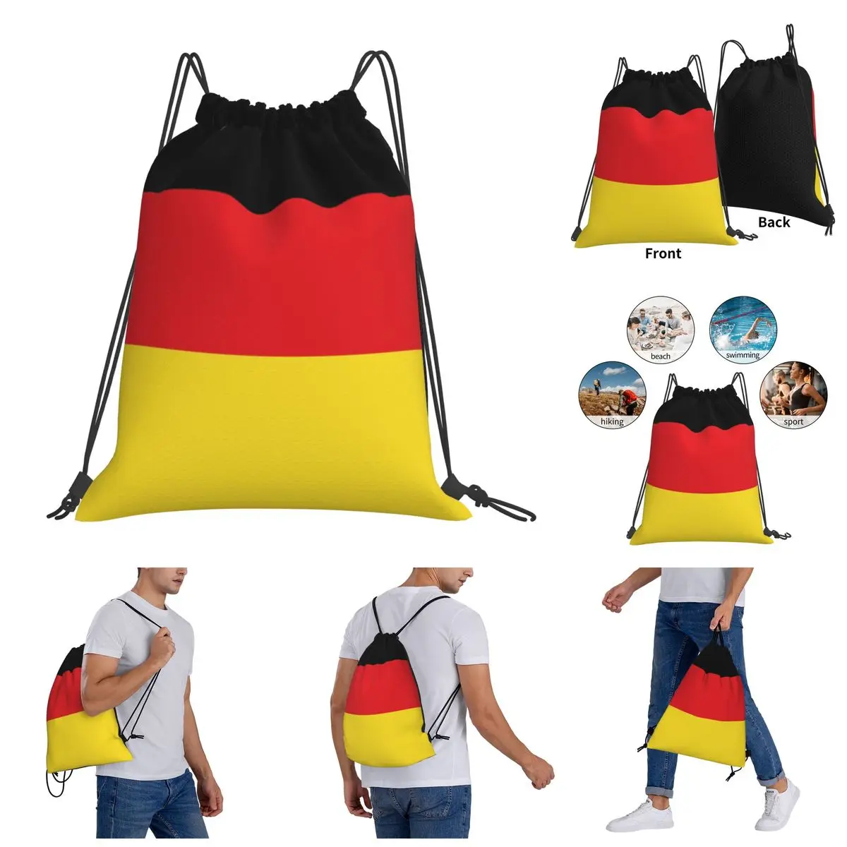 

Germany's Flag Drawstring Bags Gym Bag Cute Backpack Graphic Field pack