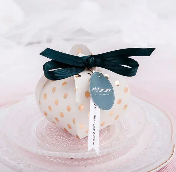 

50 шт., креативные модные свадебные коробки в горошек, вечерние коробки для конфет, Подарочная коробка для шоколада