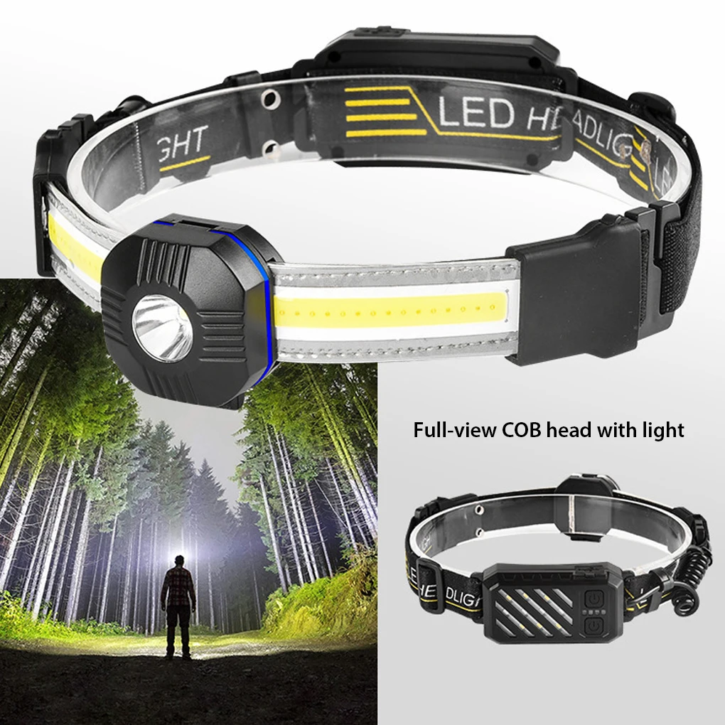 

Headlight 3 Mode Adjustable COB Rechargeable Motion Sensor Headlamp Life Waterproof Outdoor Lighting Head Lamp Flashlight