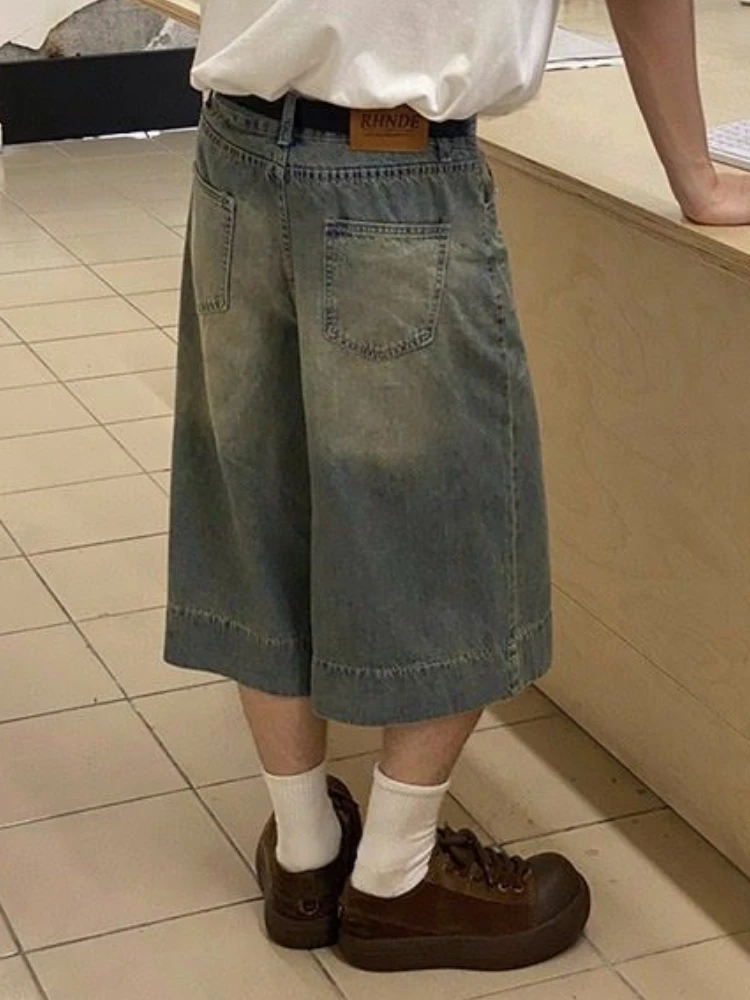 2024 винтажные шорты Y2k Мужские Женские мешковатые в стиле Харадзюку с высокой