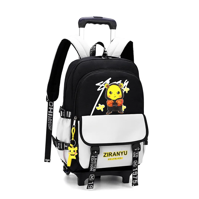 children Trolley School Backpack For Girls boys Wheels Travel Bag Schoolbag kids trolley School Bags Detachable Mochila Escolar
