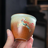 ceramic kung fu tea set kiln changing cup large wood burning master cups retro flower tea bowl creative stoneware cup