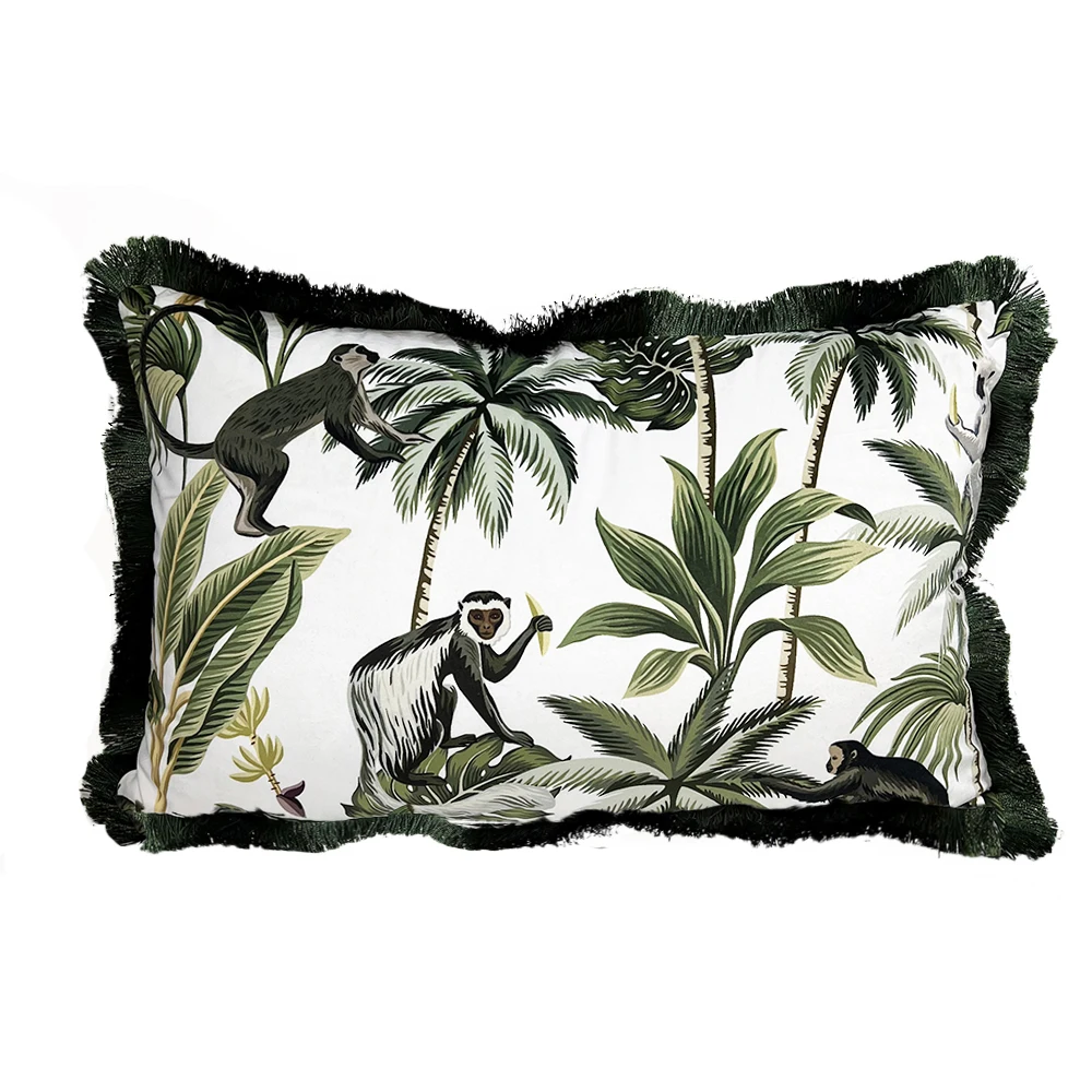 ESSIE HOME тропические животные обезьяна банан дерево Пальма цифровой принт