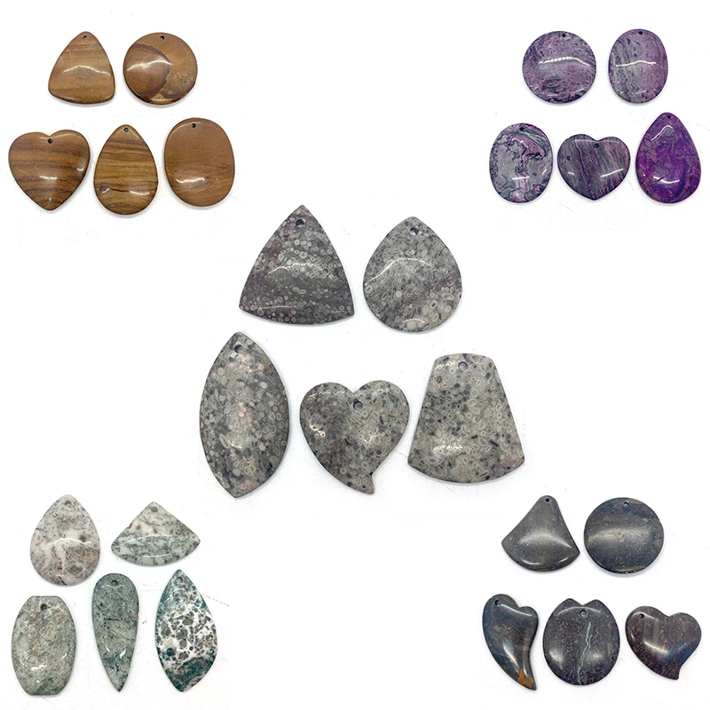 

Ожерелье с натуральным черным узором для женщин и мужчин, 30 х45-25 х55 мм, 5 шт./комплект