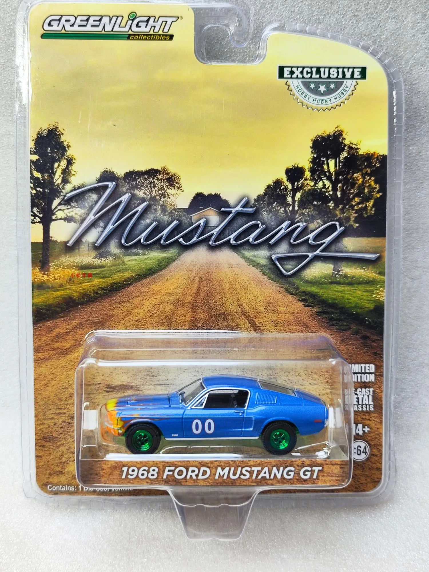 

1: 64 1968 Ford Mustang GT Fastback Гоночная машина #00 зеленая Модель Коллекция моделей автомобилей