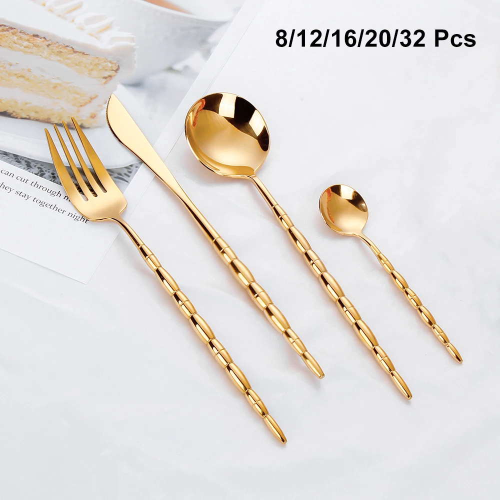Sliver Dinnerware Knife Fork Spoon Set For Home Kitchen Uten
