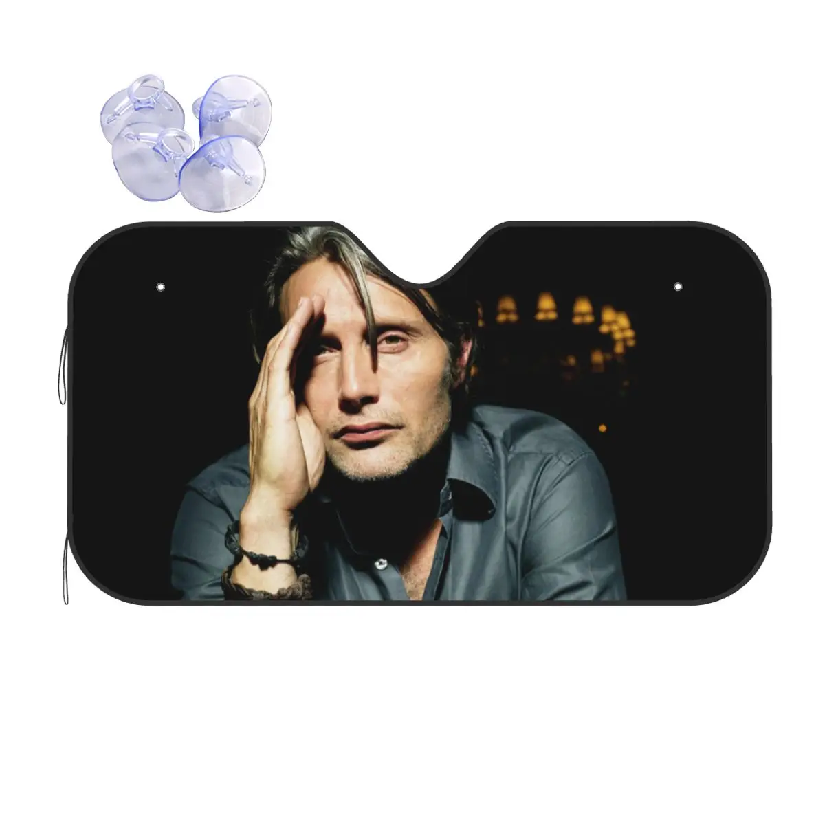 

Mads Mikkelsen Windshield Sunshade Art Star Awesome Cover Front Block Window 70x130cm Sunshade Visor Accessories Covers
