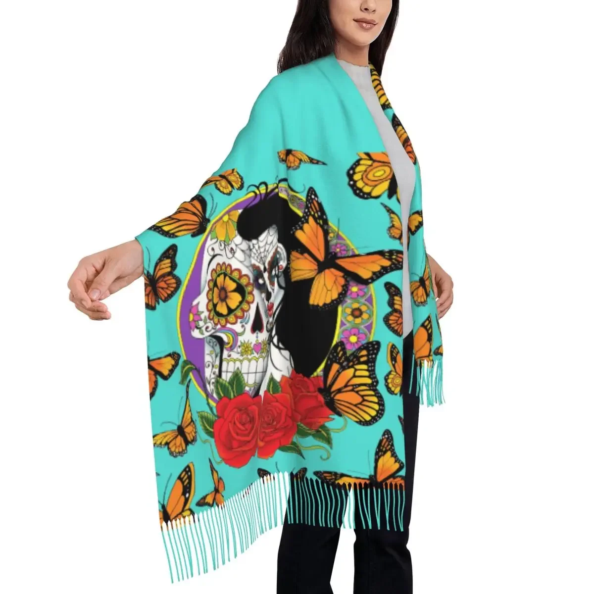 Пользовательские мексиканские сахарные черепа Цветочные ранние женские зимние