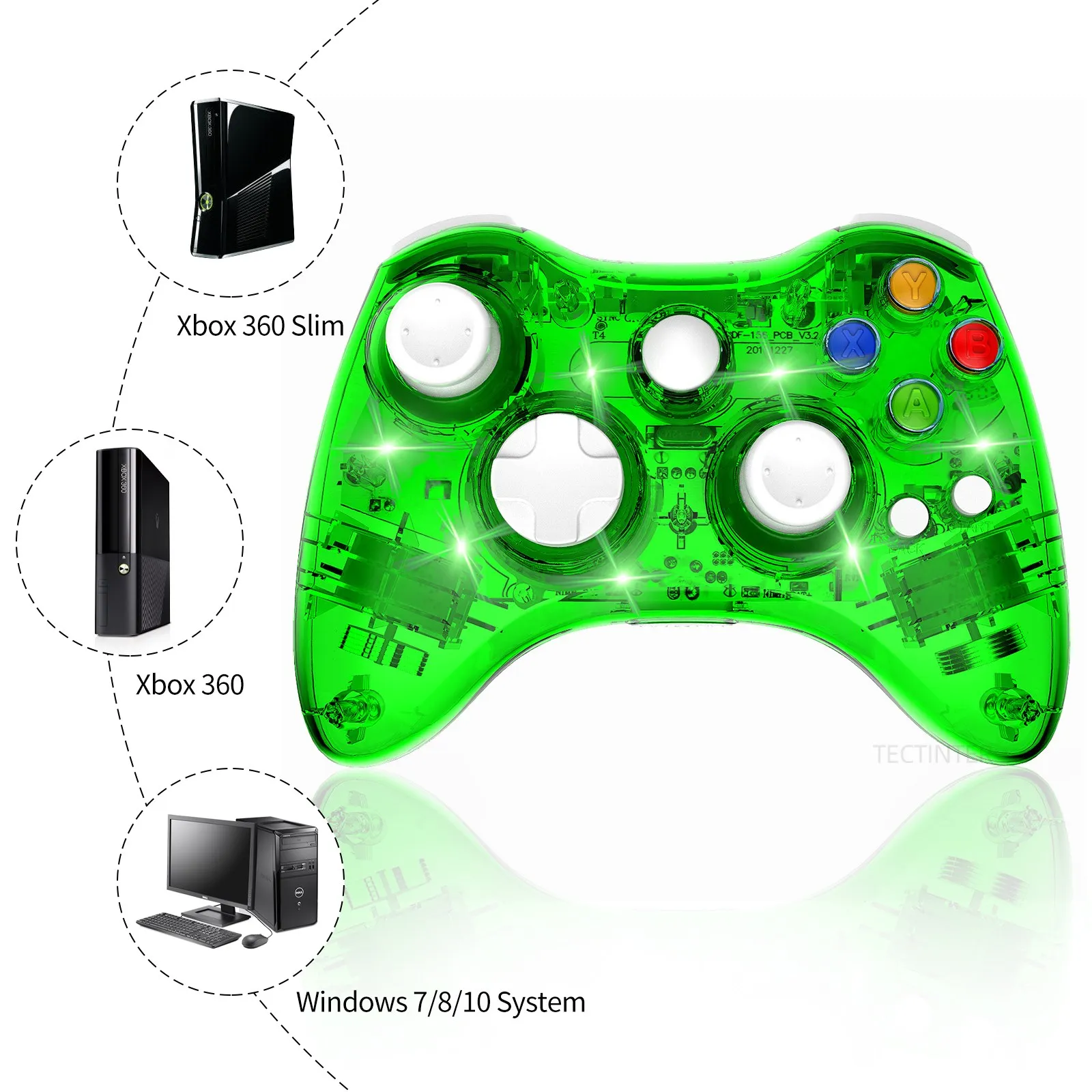 

Wireless Gamepad For Xbox 360 Console 2.4G Dual Vibration Game Controller For Xbox 360 Slim For PC Windows 7/8/10 joystick