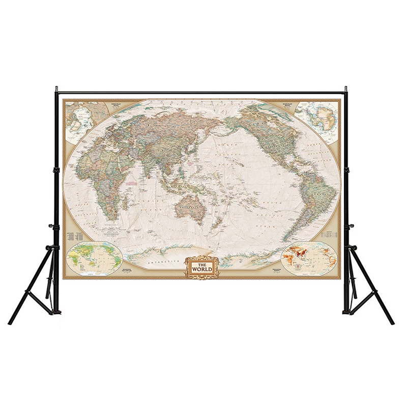 

84*59cm Vintage World Map Non-woven Canvas Painting Retro World Globe Map Wall Art Poster and Prints Living Room Home Decoration