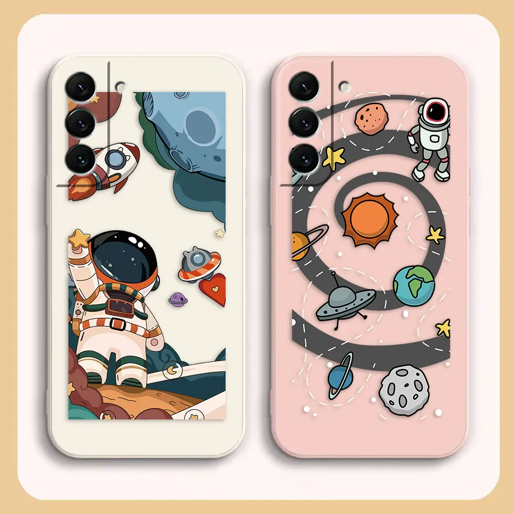 

Case For Samsung Galaxy S23 S22 S21 S20 FE S11 S11E S10 S10E S30 Ultra Plus 4G 5G Case Funda Cqoue Shell Space Astronaut GALAXY