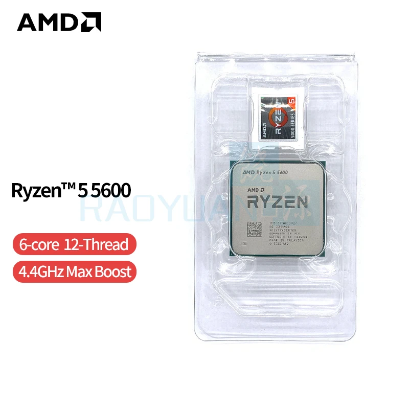 

NEW AMD Ryzen 5 5600 R5 5600 3.5 GHz Six-Core Twelve-Thread CPU Processor 7NM 65W L3=32M 100-000000927 Socket AM4 NO FAN