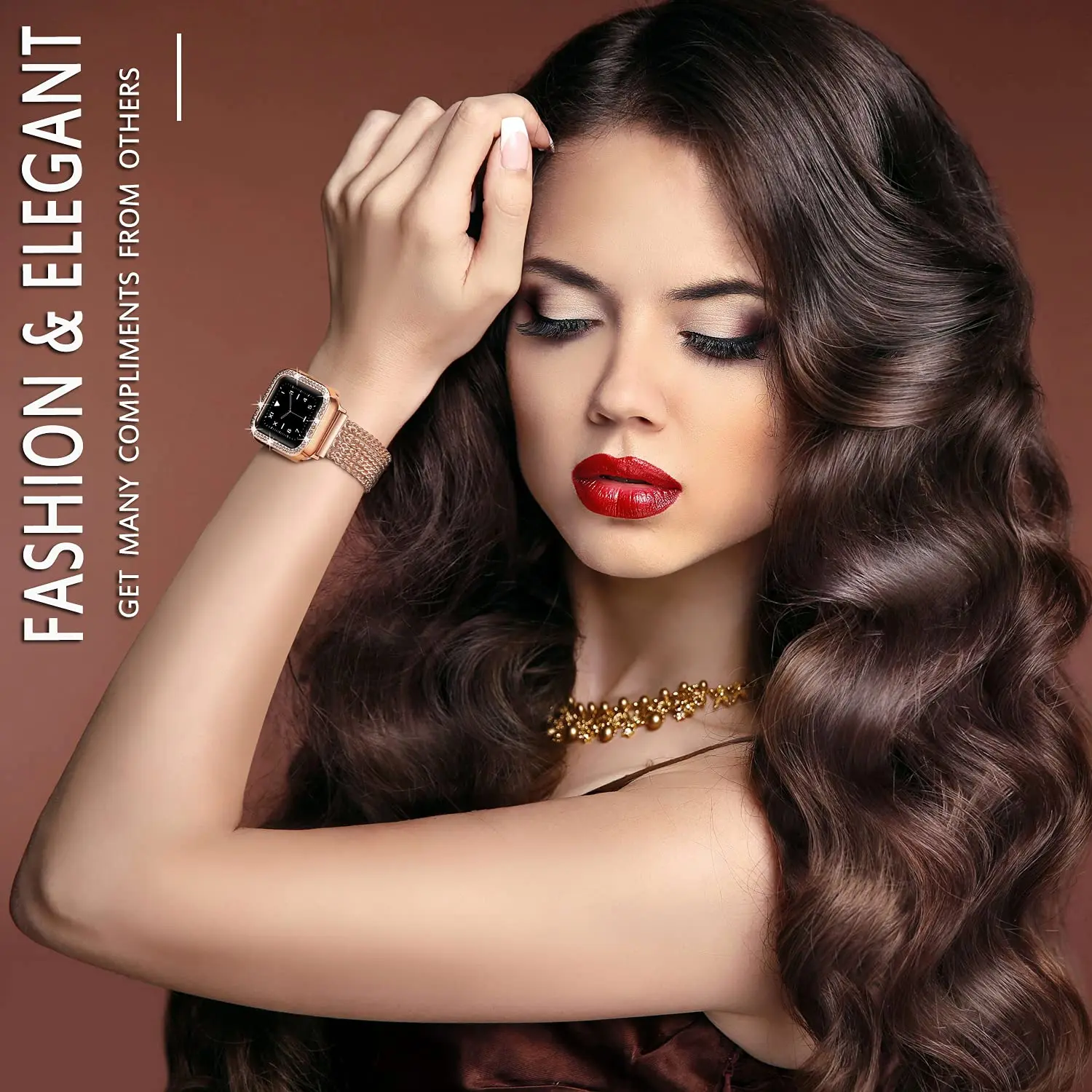 Diamond Case+Tassel strap for Apple watch 8 band 41mm 40mm 38mm 45mm 44mm 42mm Metal Watchband iWatch Series 6 5 4 3 Se 7 strap